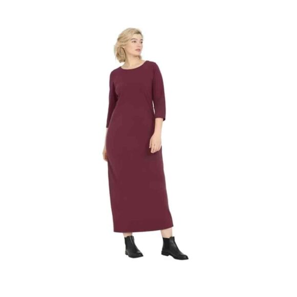 ellos Dresses & Skirts - NWT Ellos Maxi Dress Womens Size 22/24 Maroon Red Maxi Long Sleeve